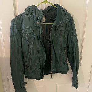 Green leather jacket